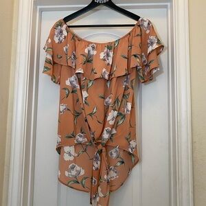 Fantastic Fawn Boho Floral Off-Shoulder Blouse | Size Large | NWT